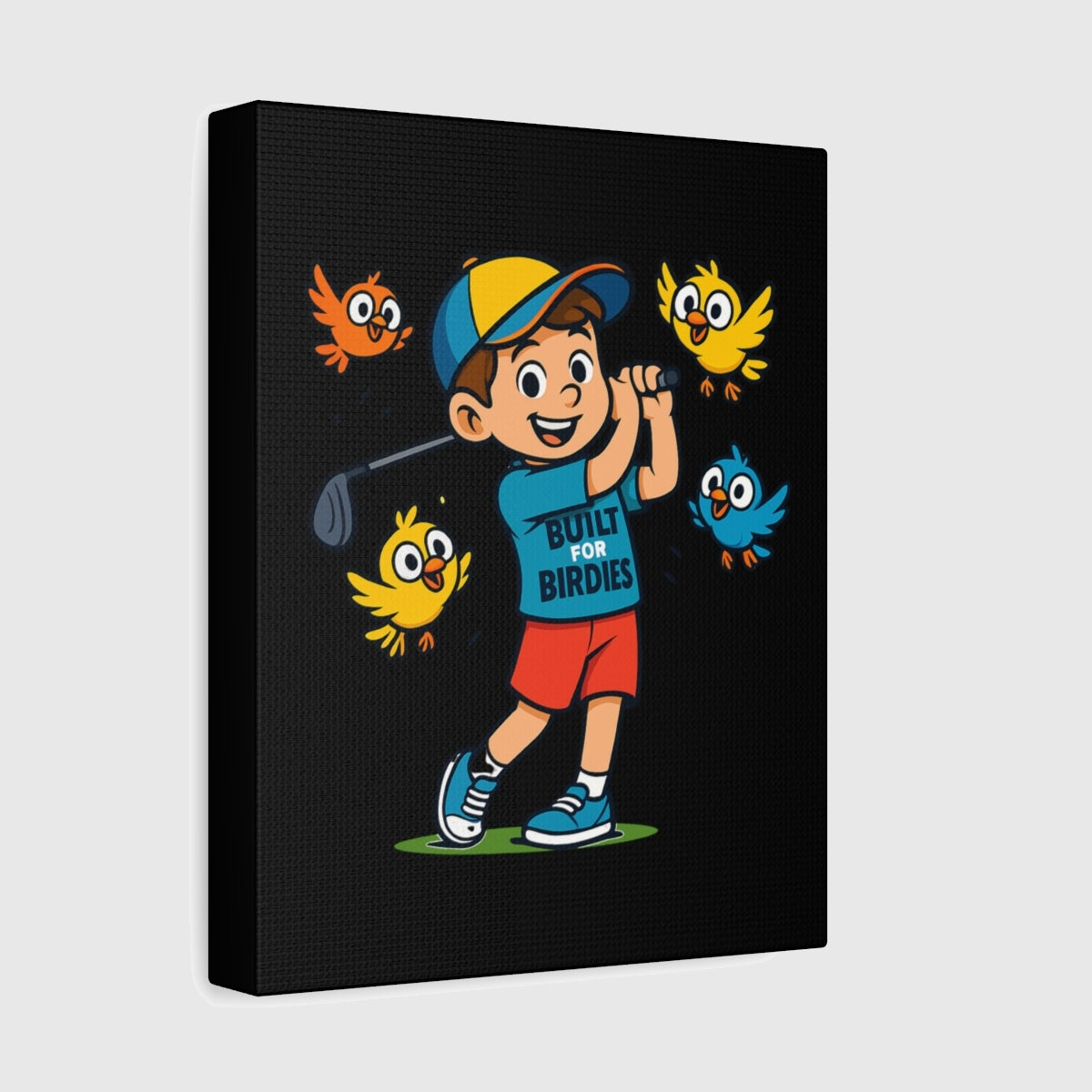 Built for Birdies - Canvas Wall Art - Black - 8×10 - front