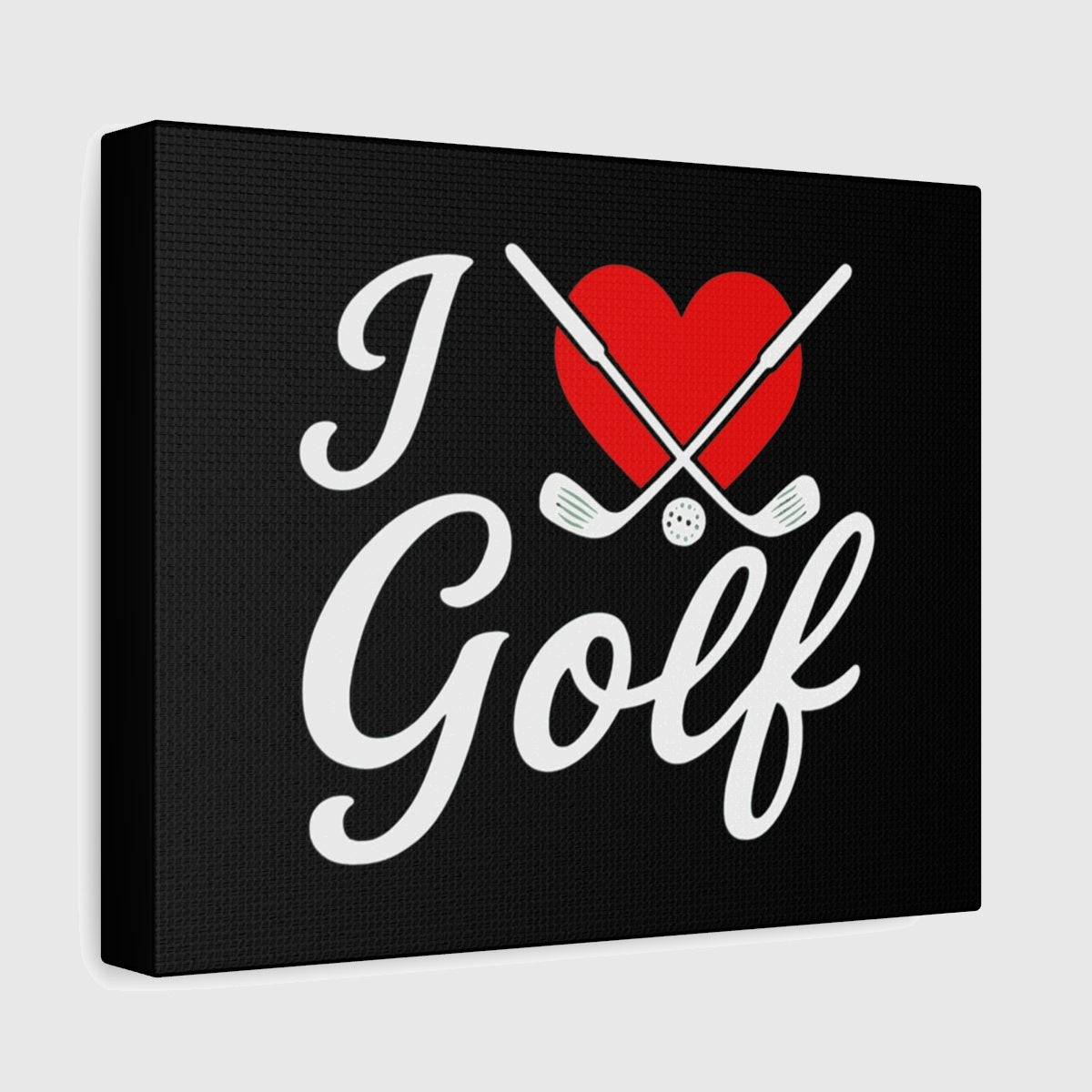I Love Golf - Canvas Wall Art - Black - 8×10 - front