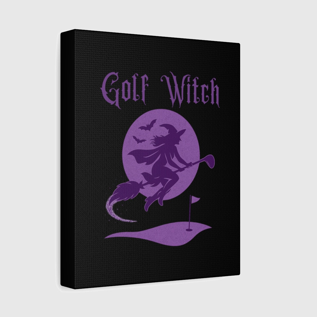 Golf Witch - Canvas Wall Art - Black - 8×10 - front