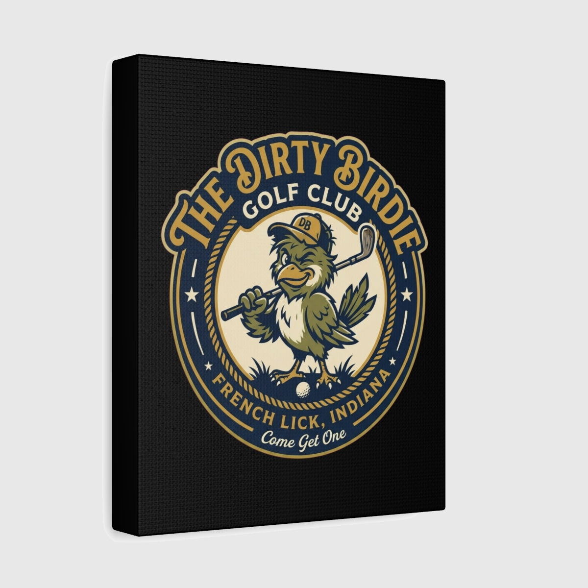 The Dirty Birdie Golf Club - French Lick, Indiana - Canvas Wall Art - Black - 8×10 - front