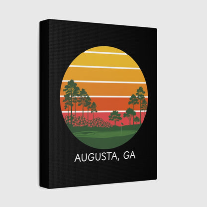 Retro Sunset - Augusta - Canvas Wall Art - Black - 8×10 - front