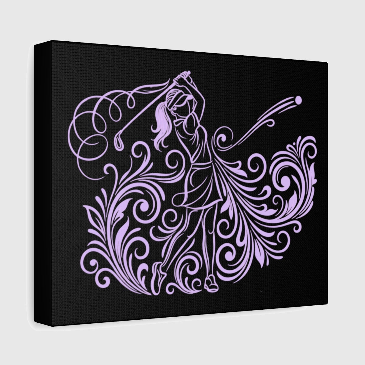 GRACE IN MOTION - Women's Golf Swirl Art - Canvas Wall Art - Black - 8×10 - front
