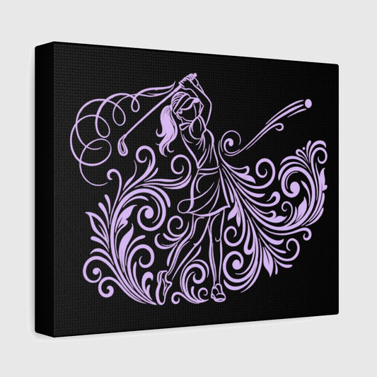 GRACE IN MOTION - Women's Golf Swirl Art - Canvas Wall Art - Black - 8×10 - front