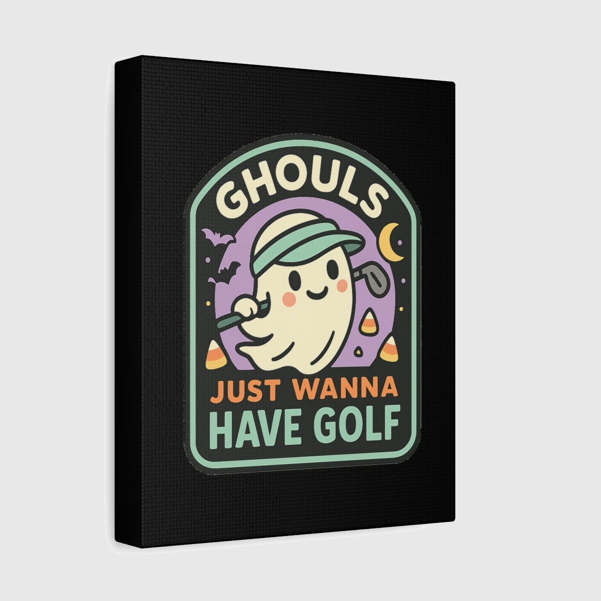 Ghouls Just Wanna Have Golf - Canvas Wall Art - Black - 8×10 - front