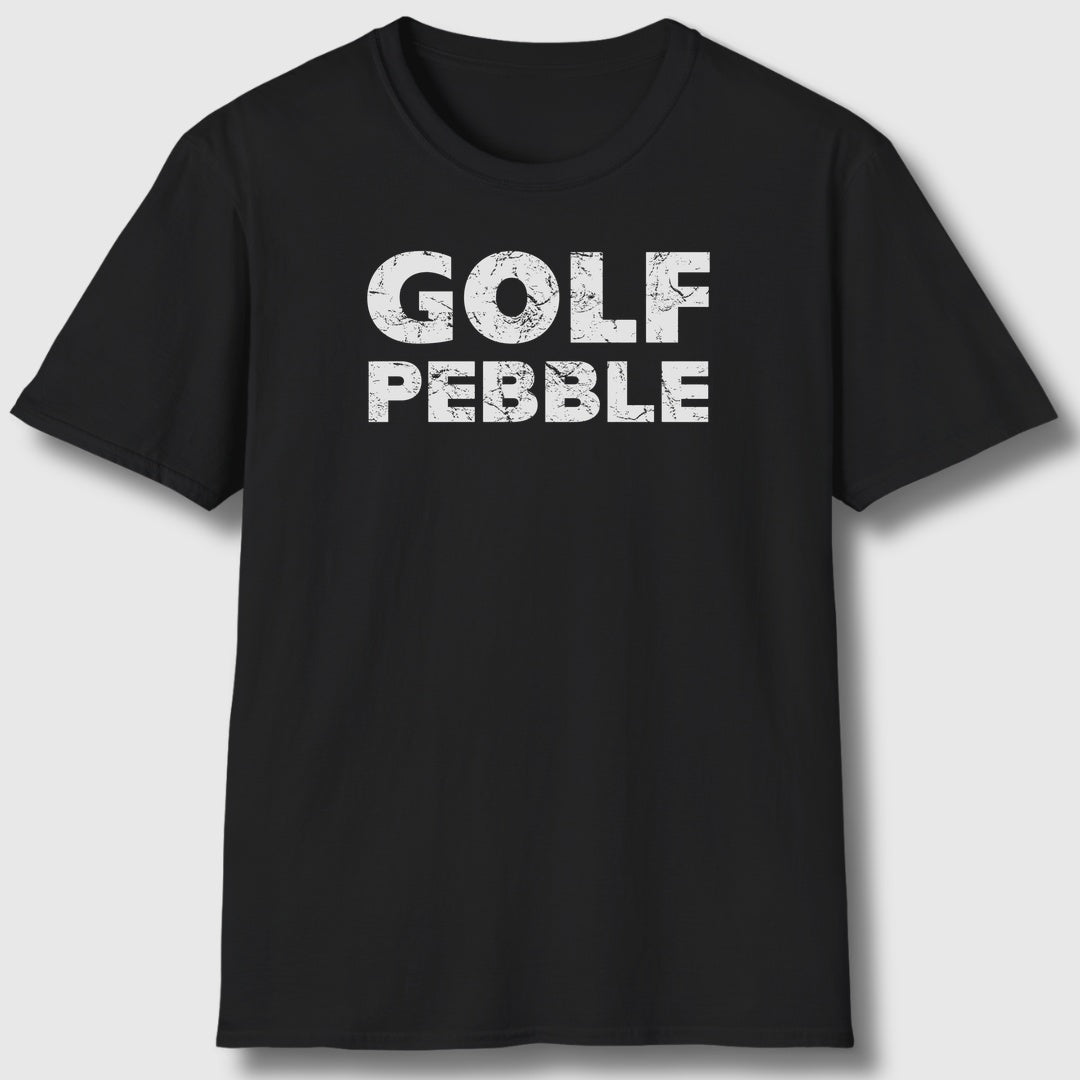 Golf Pebble - Adult Golf T-Shirt in Black