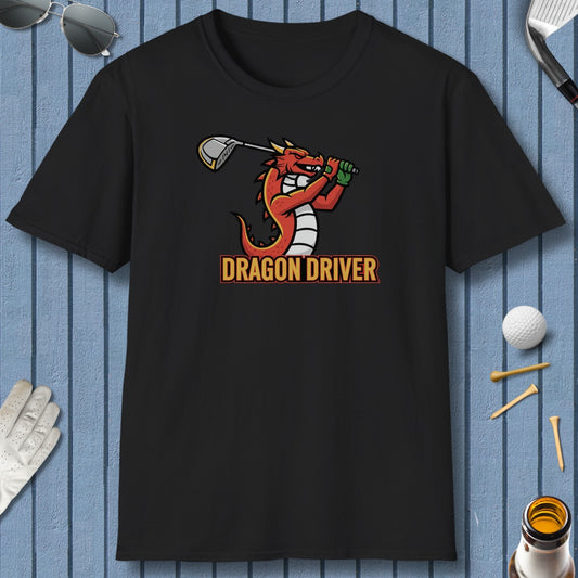 Dragon Driver - Adult Golf T-Shirt in Black