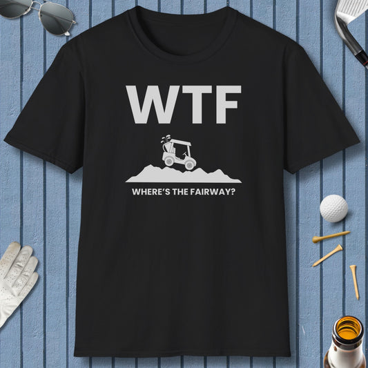 WTF - Where's the Fairway - Adult Golf T-Shirt in Black