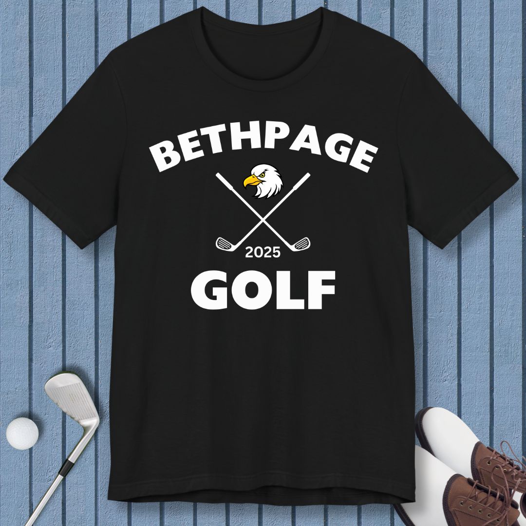 Bethpage Golf 2025 - T-shirt in Black, great for casual wear. Find more fun golf focused products at oneforetheages.com