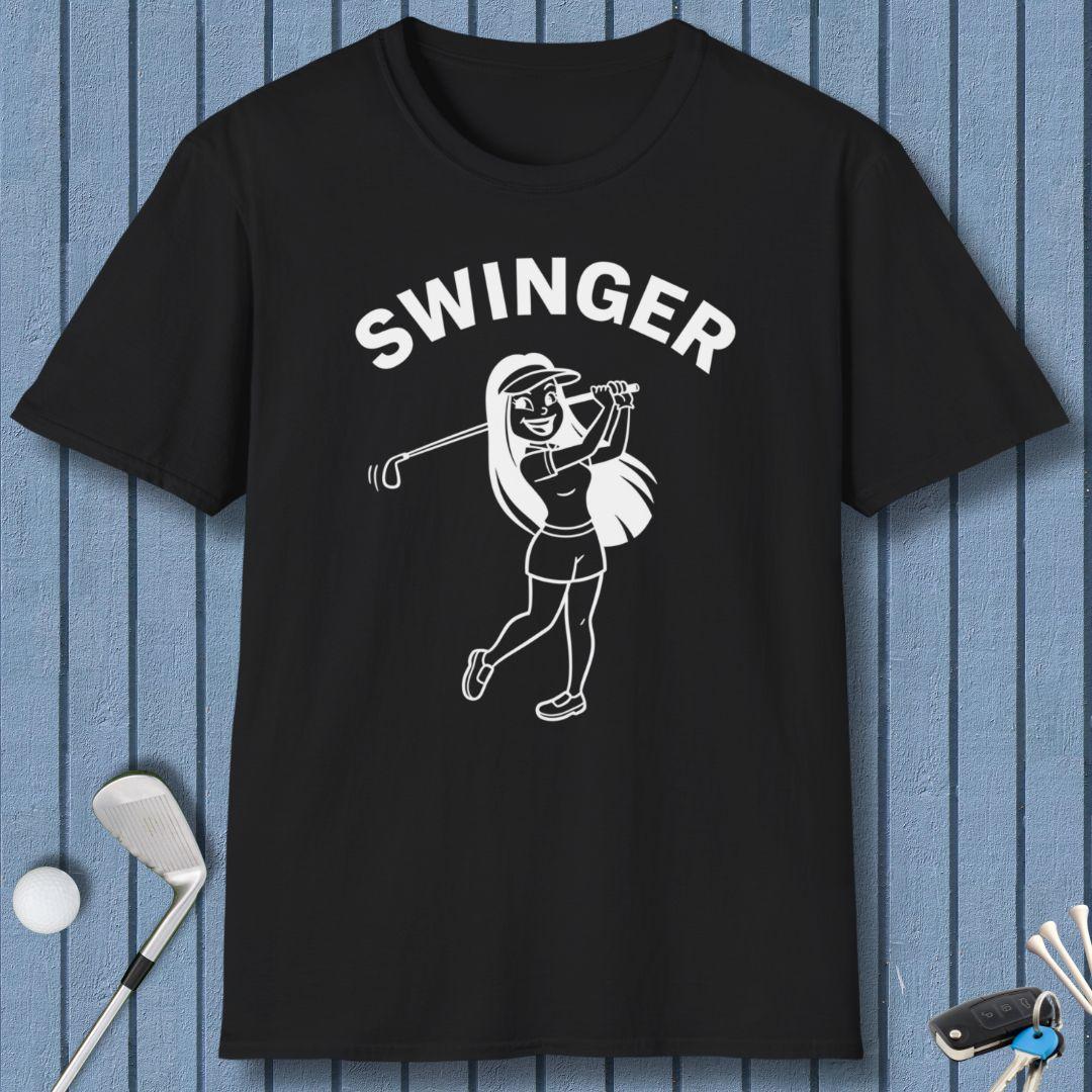 Retro “Swinger” Women’s Golf T-Shirt – Funny Vintage Golf Design
