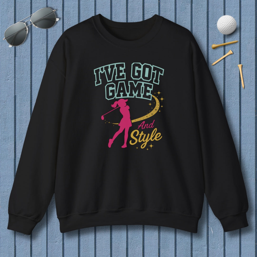 I've Got Game And Style - Adult Golf Sweatshirt in Black