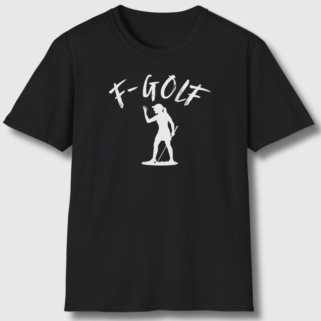 F-Golf (Female) - Adult Golf T-Shirt in Black