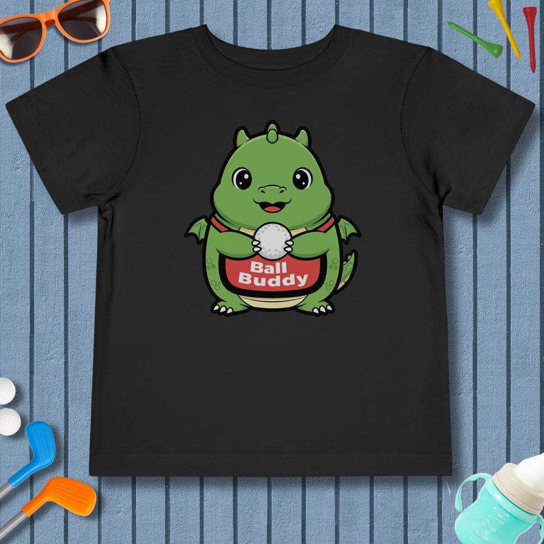 Ball Buddy Dragon - Toddler Golf T-Shirt in Black