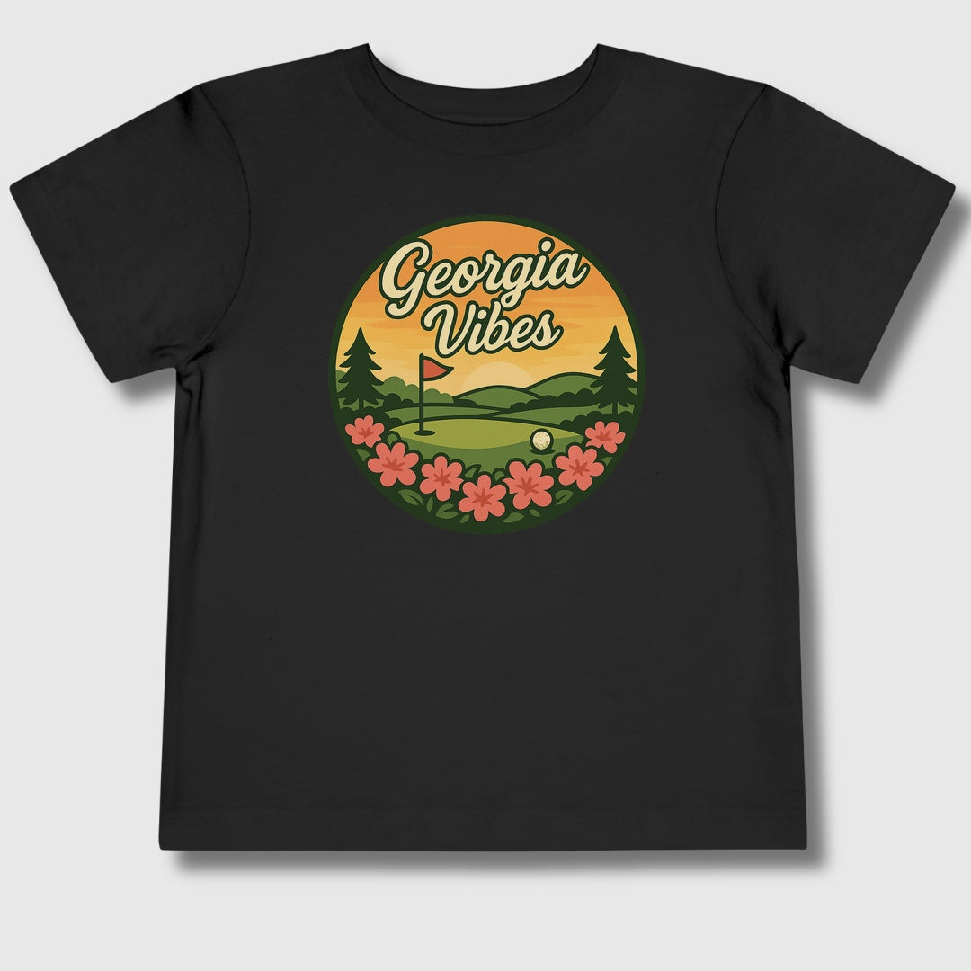 Golf Vibes - Georgia Azalea Edition - Toddler Golf T-Shirt in Black