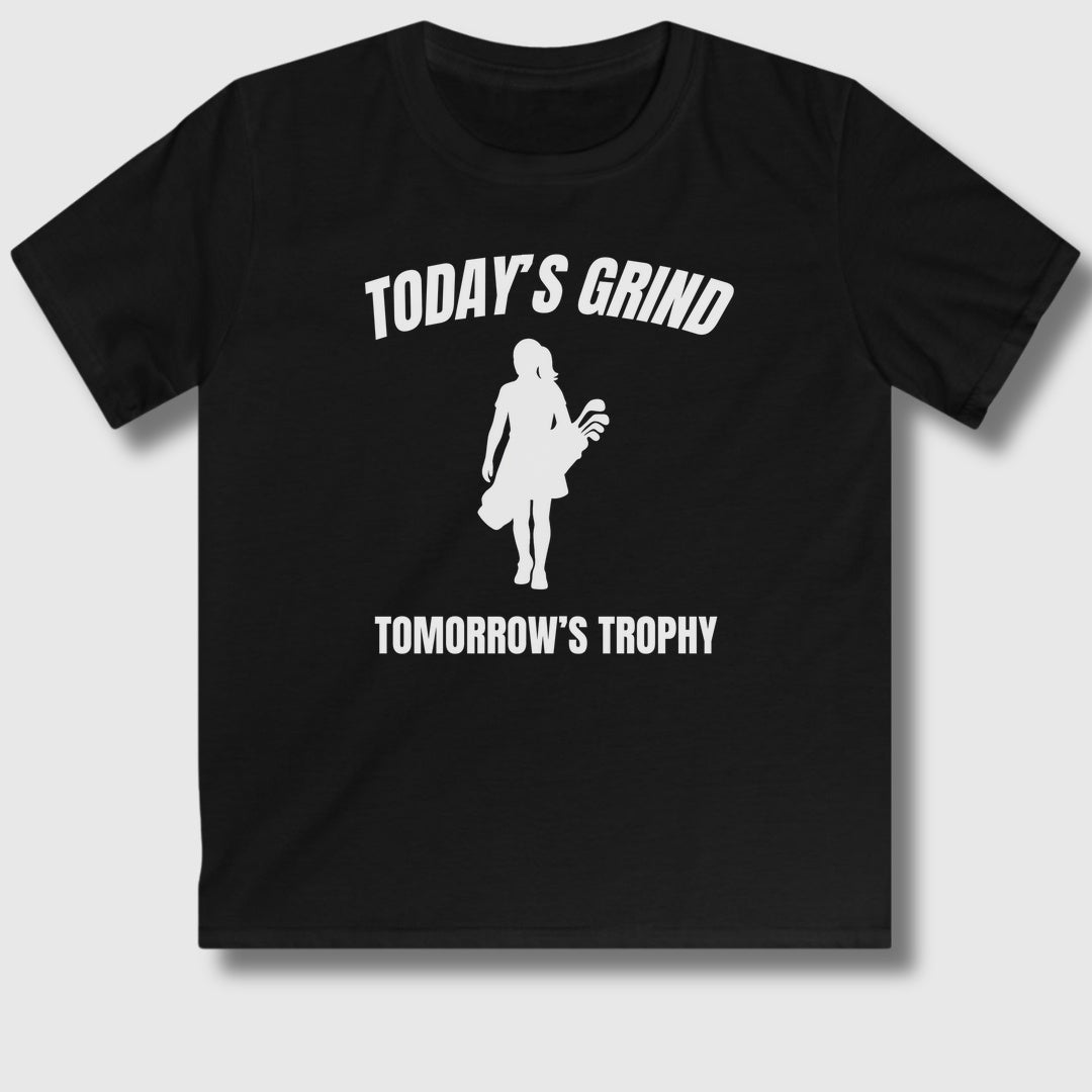 Today's Grind - Tomorrow's Trophy (female) - Youth Golf T-Shirt in Black