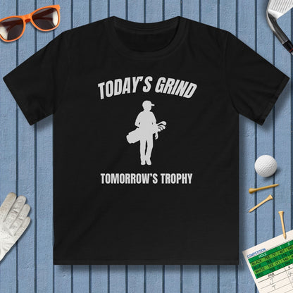 Today's Grind - Tomorrow's Trophy (male) - Youth Golf T-Shirt in Black