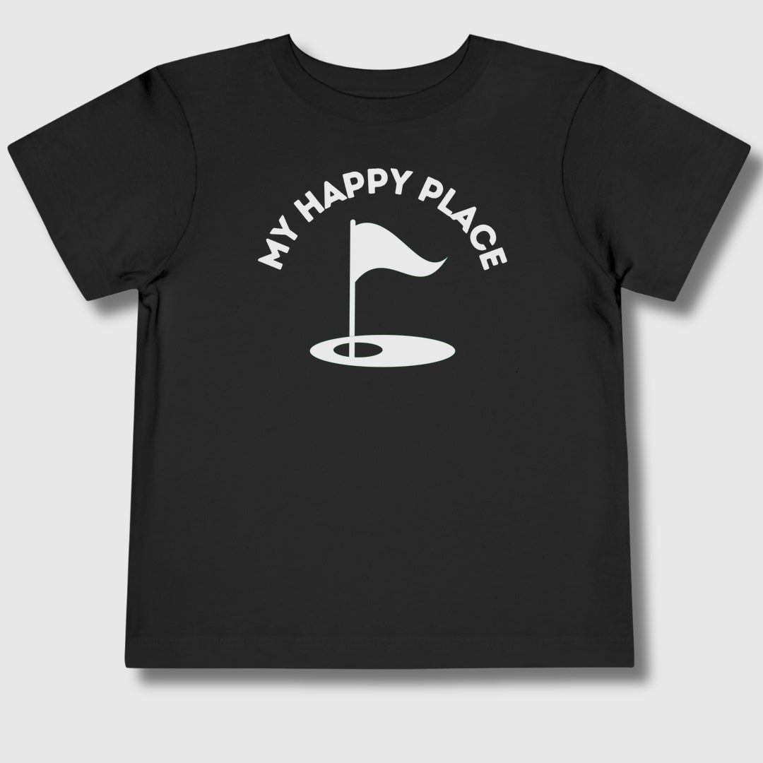 My Happy Place - Toddler Golf T-Shirt in Black