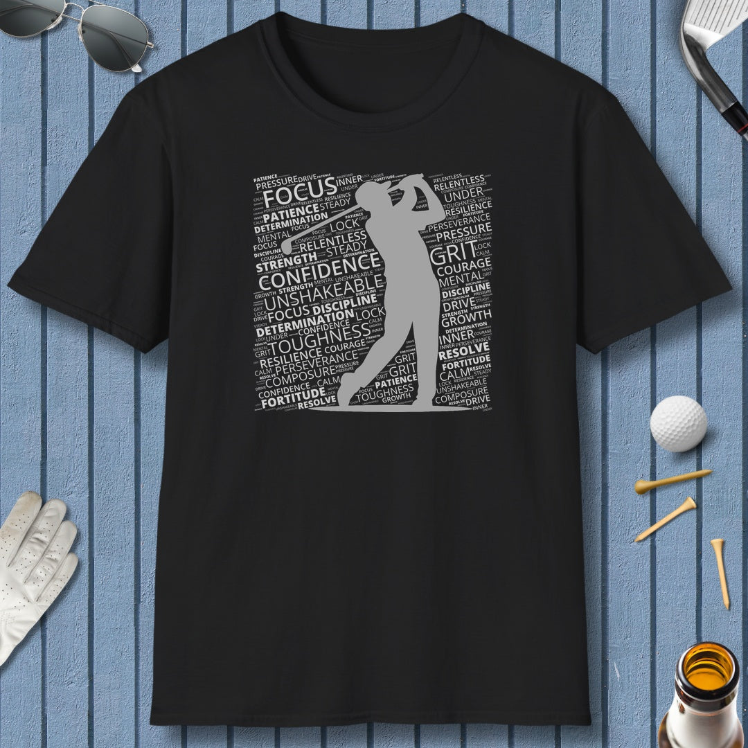 Unleash Your Mental Game (Male) - Adult Golf T-Shirt in Black