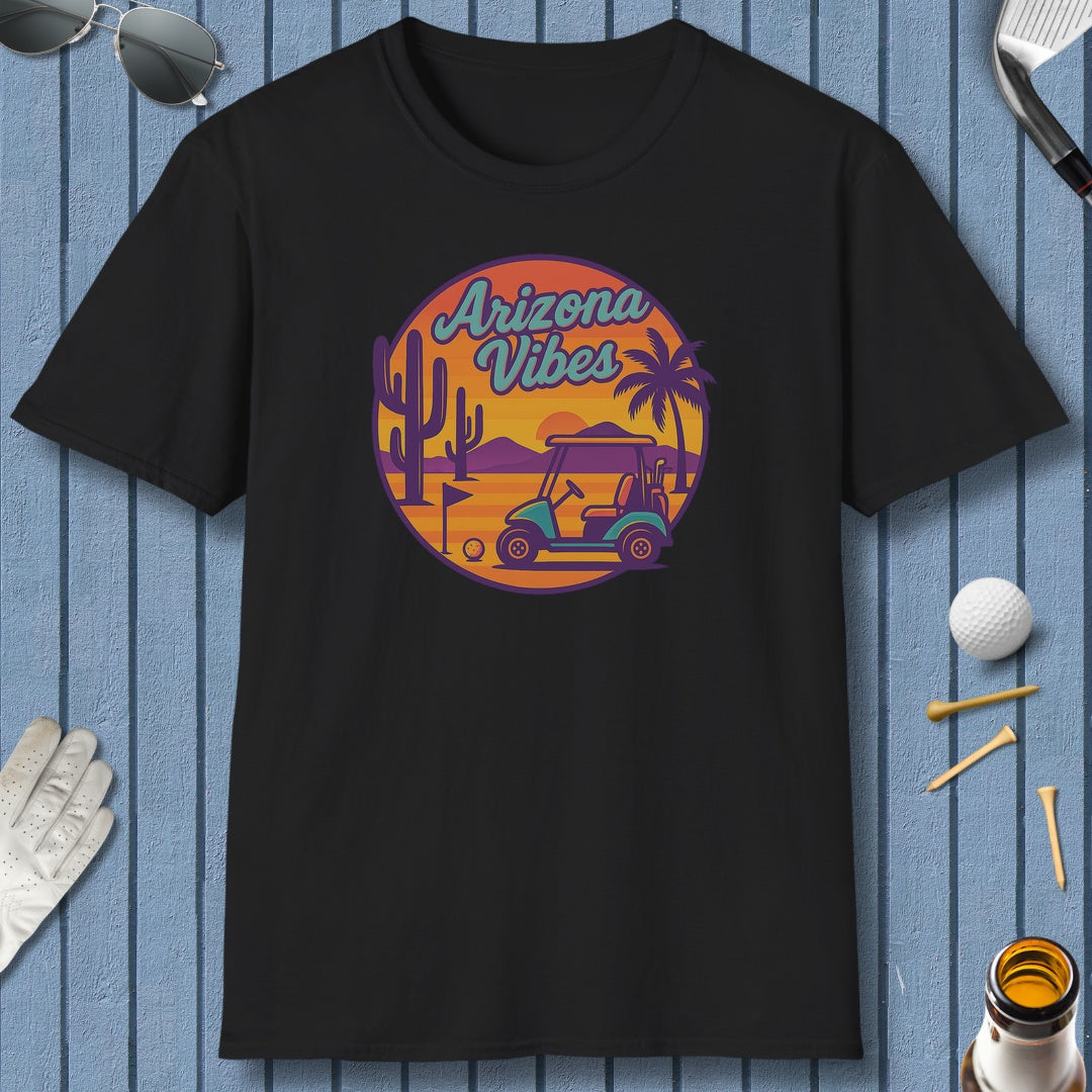 Golf Vibes - Arizona - Desert Edition Golf Destination - Adult Golf T-Shirt in Black