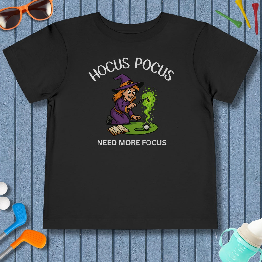 Hocus Pocus, Need More Focus - Toddler Golf T-Shirt in Black