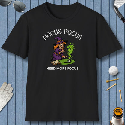 Hocus Pocus, Need More Focus - Adult Golf T-Shirt in Black
