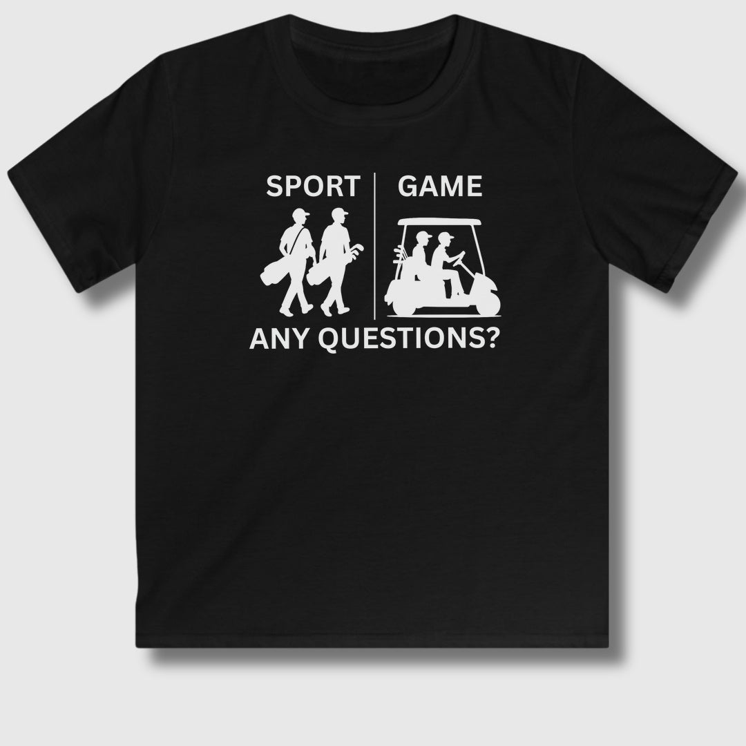 SPORT vs. GAME (Male) - Youth Golf T-Shirt in Black