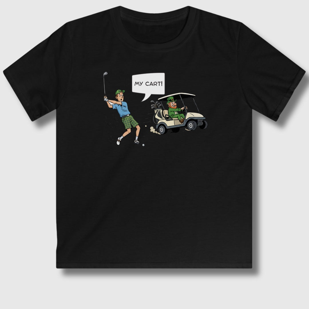 My Cart! - Youth Golf T-Shirt in Black