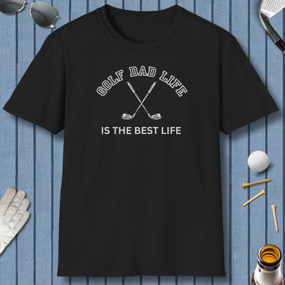 Golf Dad Life is the Best Life - Adult Golf T-Shirt in Black