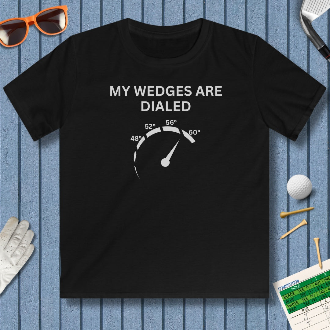 My Wedges are Dialed - Youth Golf T-Shirt in Black