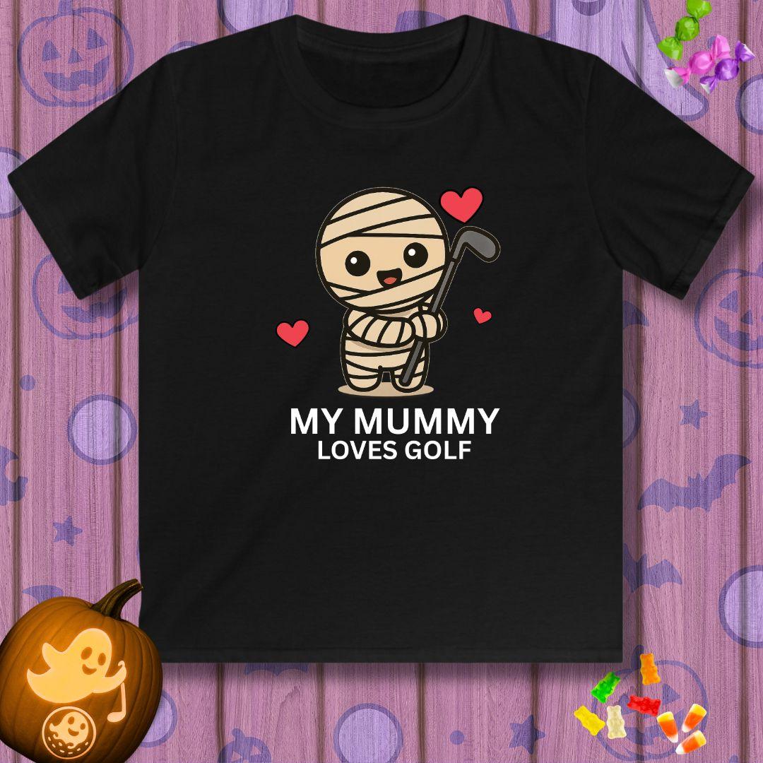 My Mummy Loves Golf  - Youth Halloween Golf T-Shirt