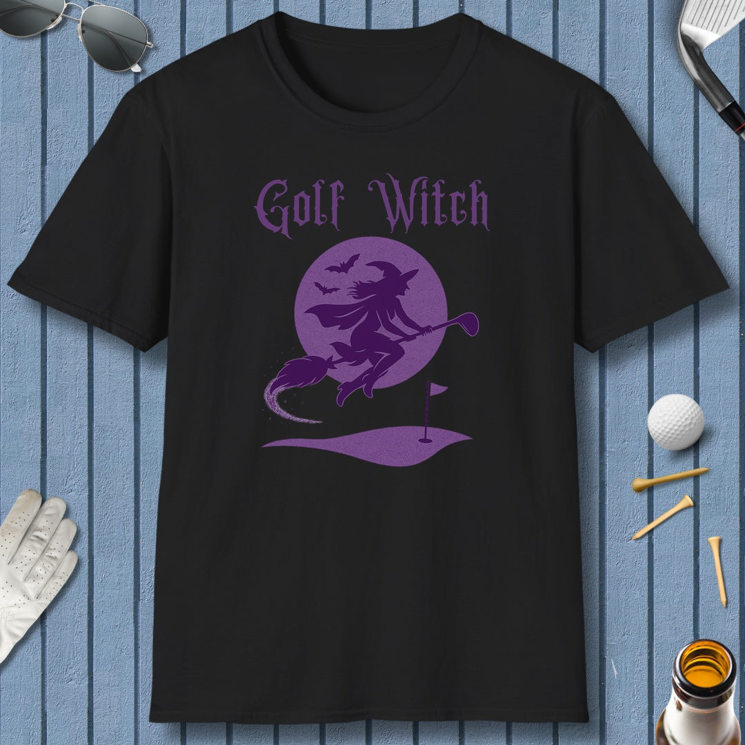 Golf Witch - Adult Golf T-Shirt in Black
