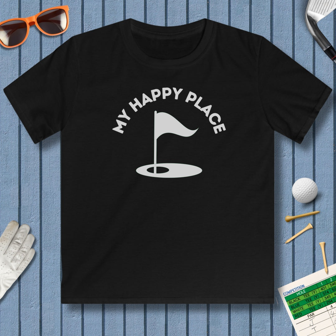 My Happy Place - Youth Golf T-Shirt in Black
