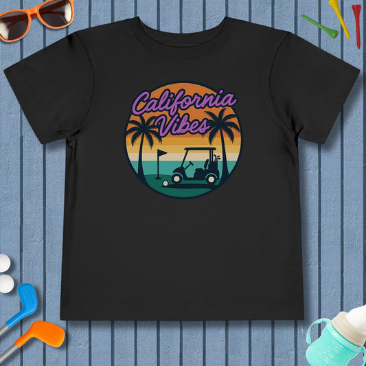 Golf Vibes - California Coast Edition - Toddler Golf T-Shirt in Black