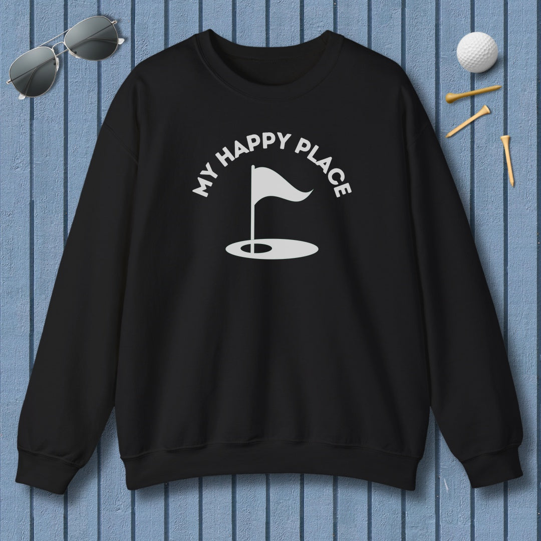 My Happy Place - Adult Golf Sweatshirt in Black