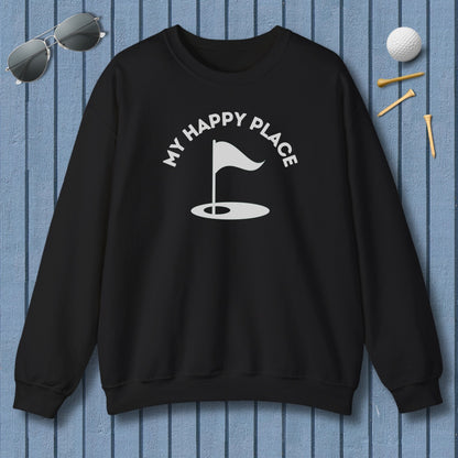 My Happy Place - Adult Golf Sweatshirt in Black