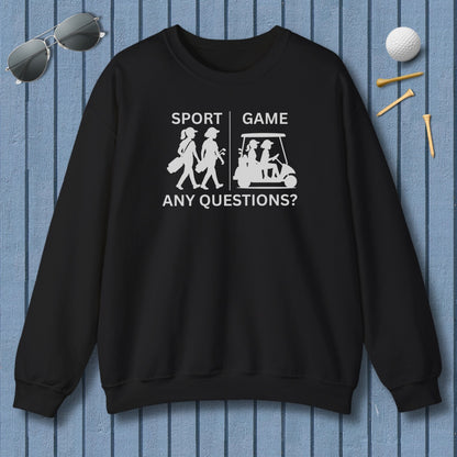 SPORT vs. GAME (Female) - Adult Golf Sweatshirt in Black