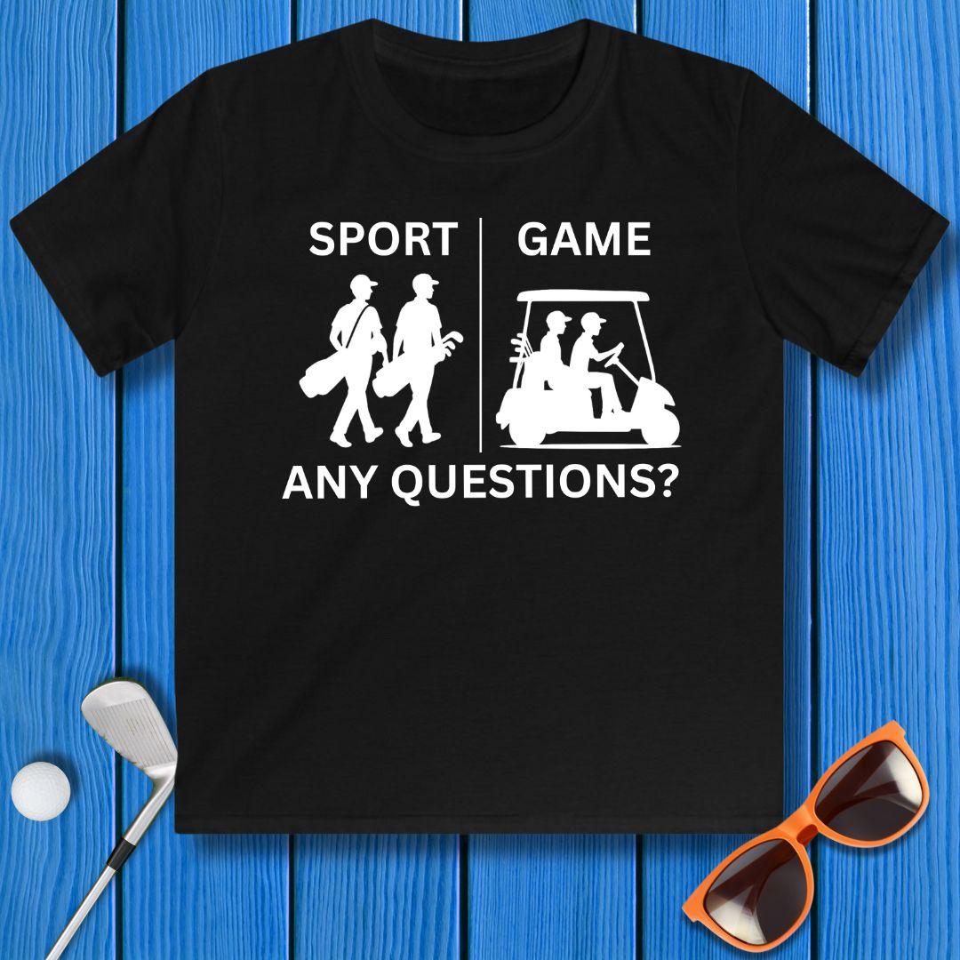 SPORT vs. GAME - Boy - Youth in Black, great for casual wear. Find more fun golf focused products at oneforetheages.com