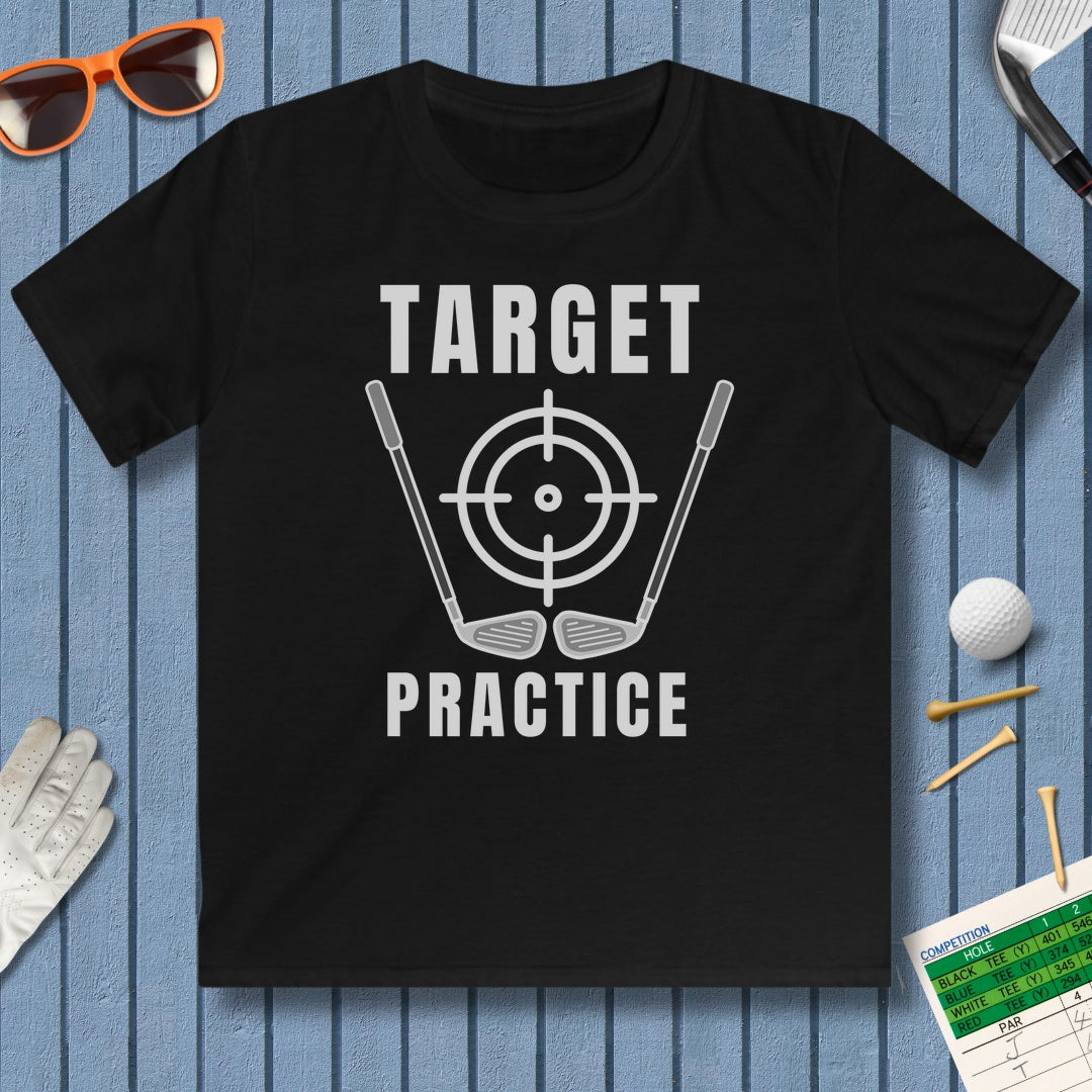 Target Practice - Youth Golf T-Shirt in Black