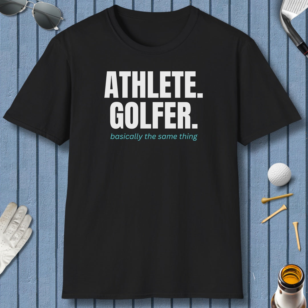 Athlete. Golfer. Basically the Same Thing - Adult Golf T-Shirt in Black