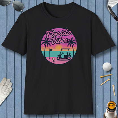 Golf Vibes - Florida Sunshine Edition - Adult Golf T-Shirt in Black