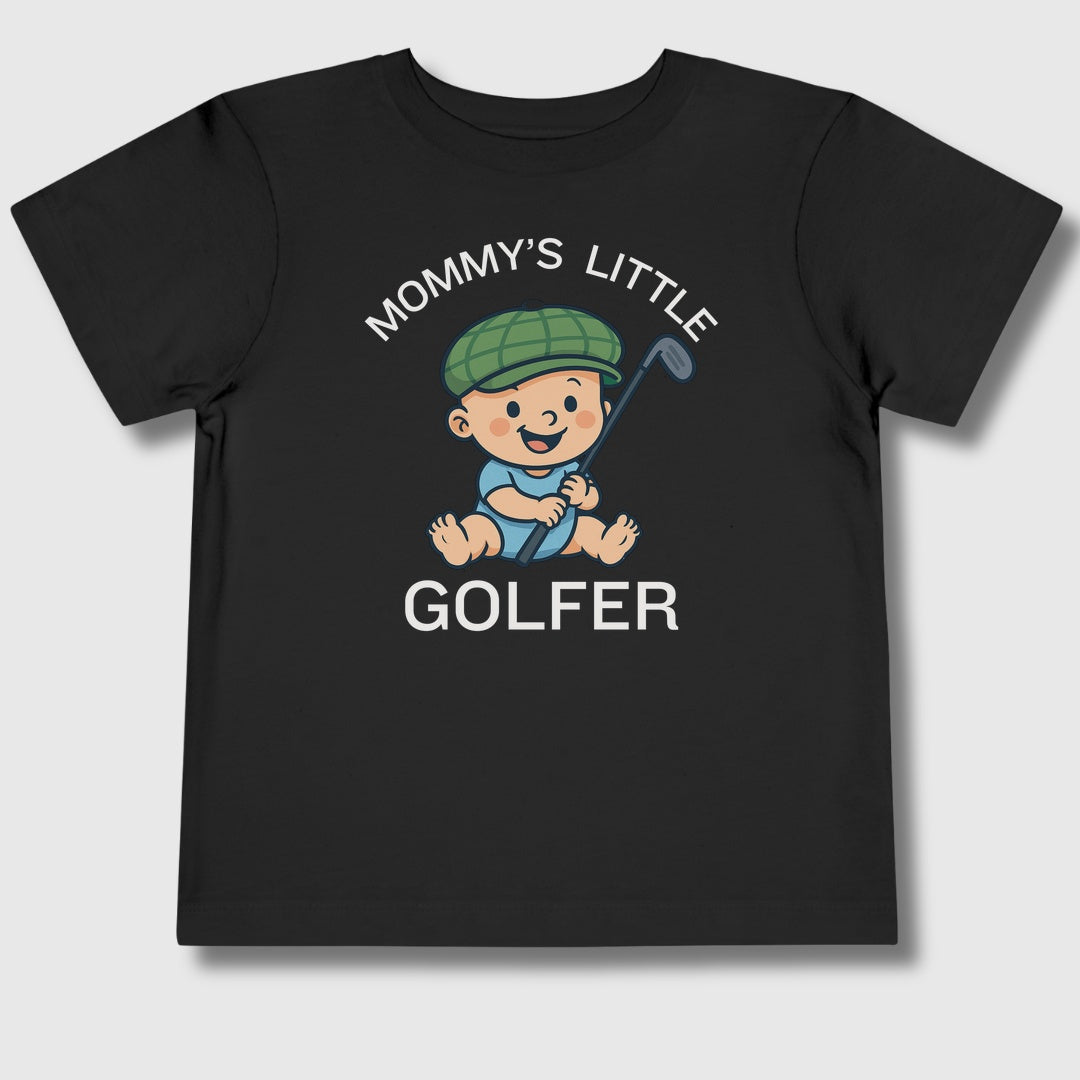Mommy's Little Golfer - Toddler Golf T-Shirt in Black
