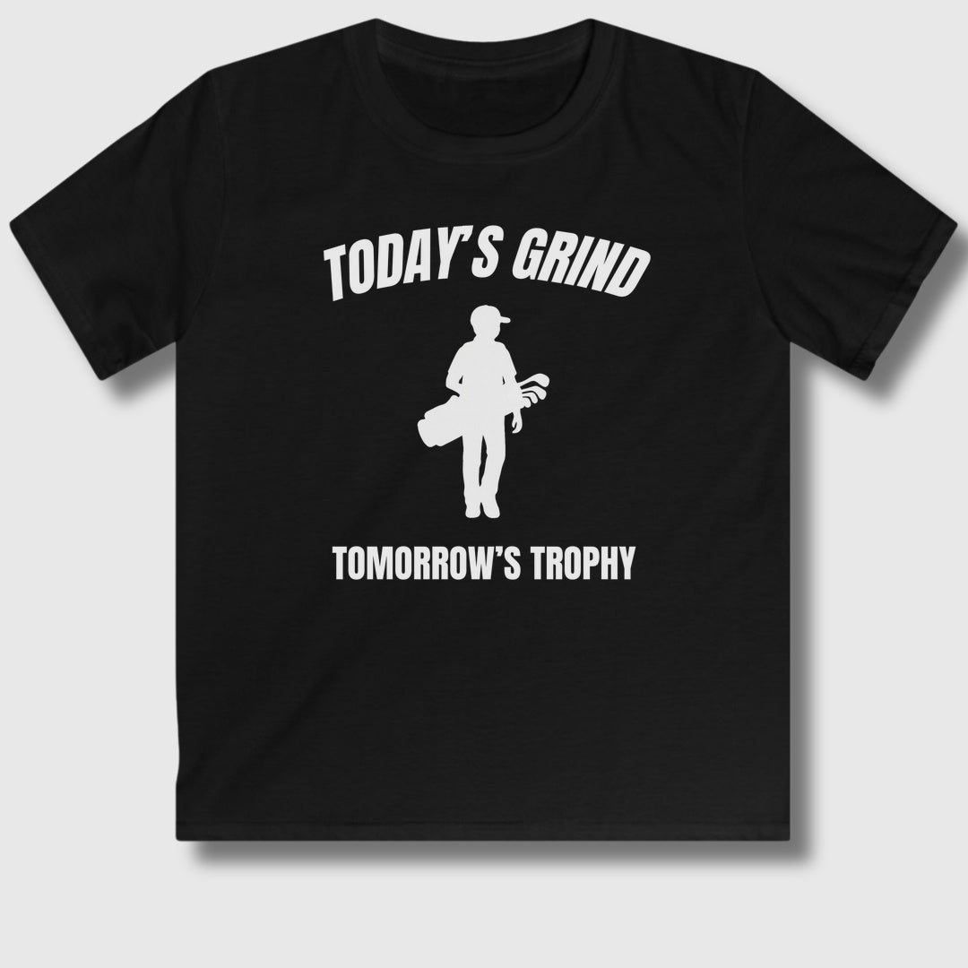 Today's Grind - Tomorrow's Trophy (male) - Youth Golf T-Shirt in Black