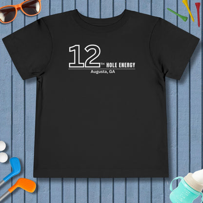 12th Hole Energy - Toddler Golf T-Shirt in Black