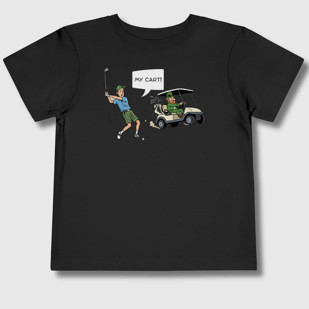 My Cart! - Toddler Golf T-Shirt in Black