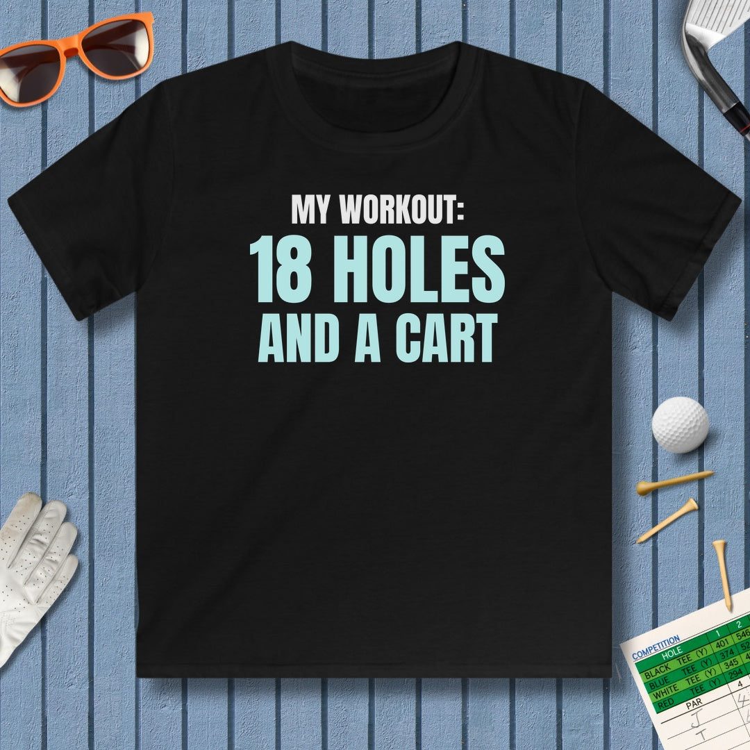 My Workout: 18 Holes - Youth Golf T-Shirt in Black