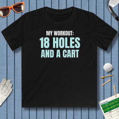 My Workout: 18 Holes - Youth Golf T-Shirt in Black