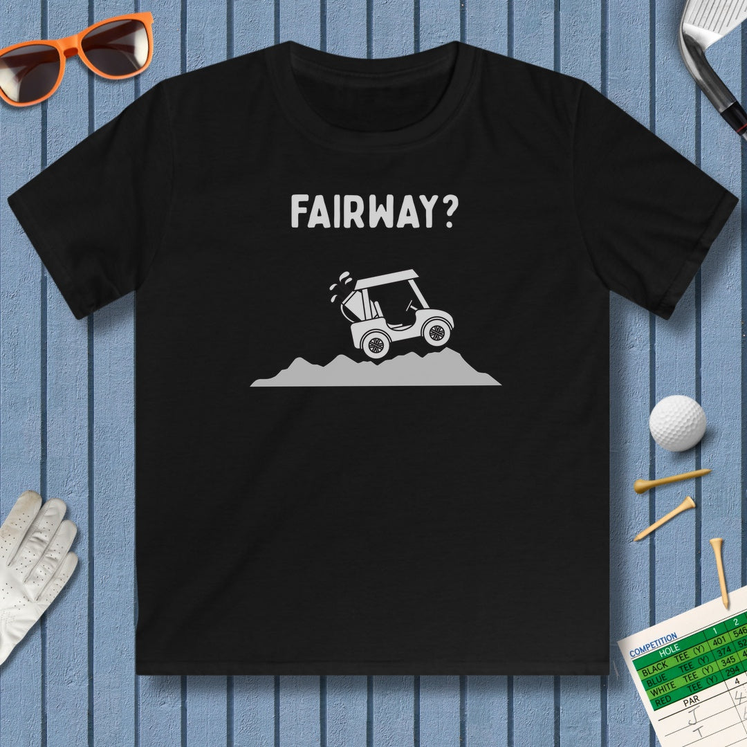 Fairway? - Youth Golf T-Shirt in Black