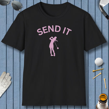 SEND IT (Female) - Adult Golf T-Shirt in Black