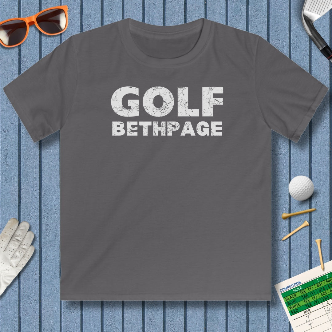 Golf Bethpage - Youth Golf T-Shirt in Charcoal