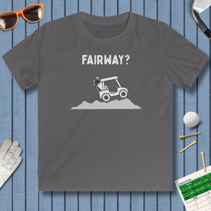 Fairway? - Youth Golf T-Shirt in Charcoal