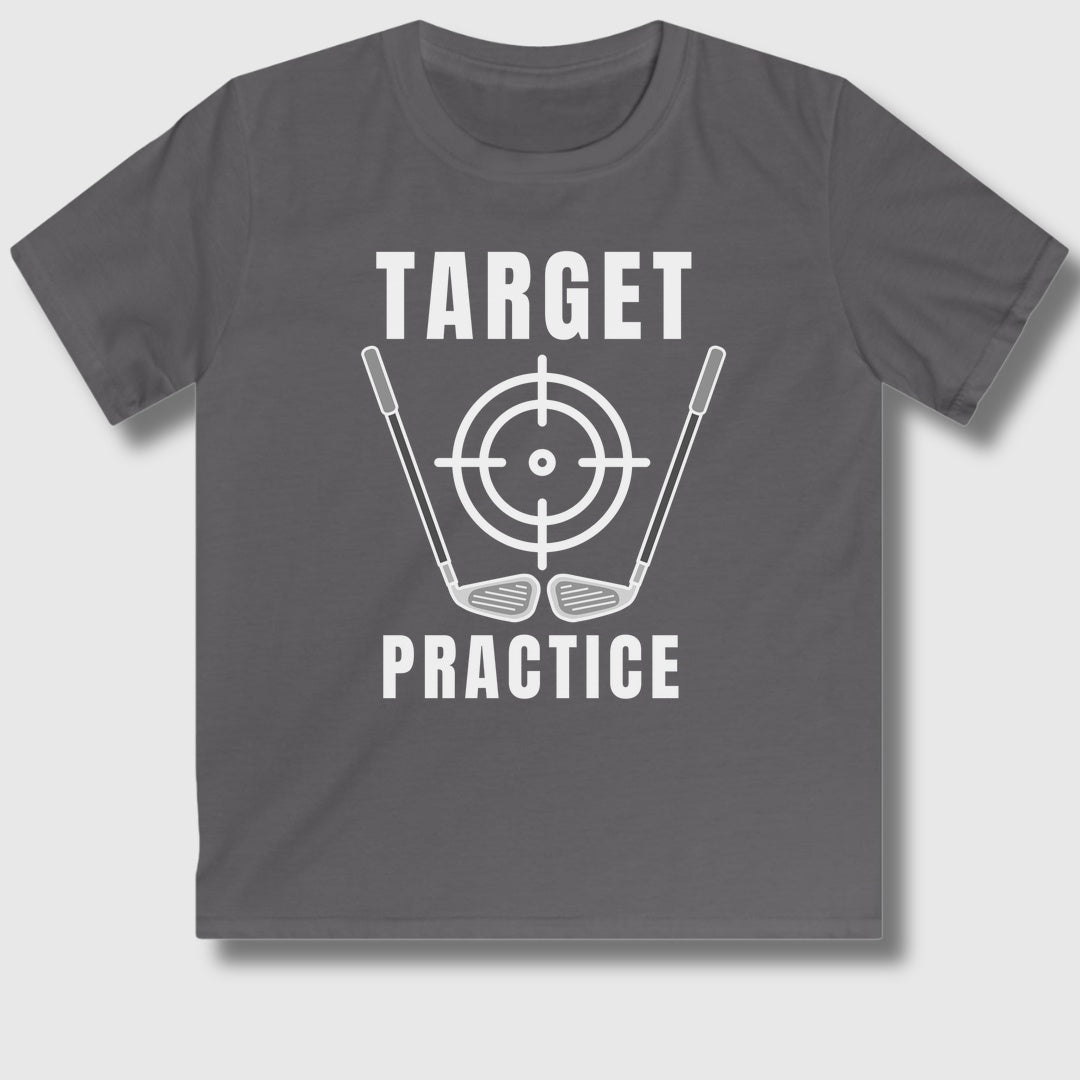 Target Practice - Youth Golf T-Shirt in Charcoal